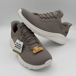 Skechers BOBS Sports Squad Chaos Taupe Slip Ins Womens Size 9.5 Wide NEW